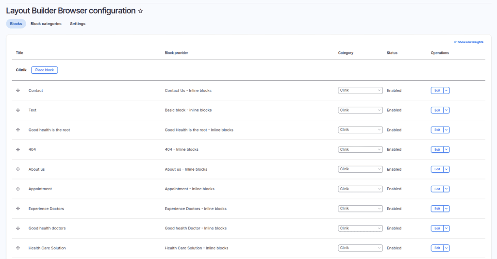 Layout builder browser configuration 