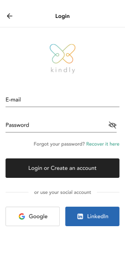 Kindly PWA login screen