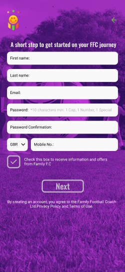 family FC screenshot form